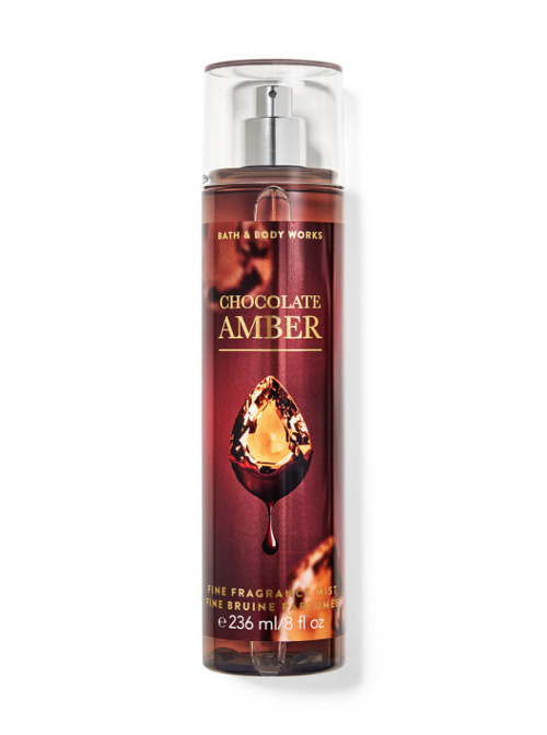 Bath & Body Works Chocolate Amber Fine Fragrance Body Mist Spray 8 oz image 0